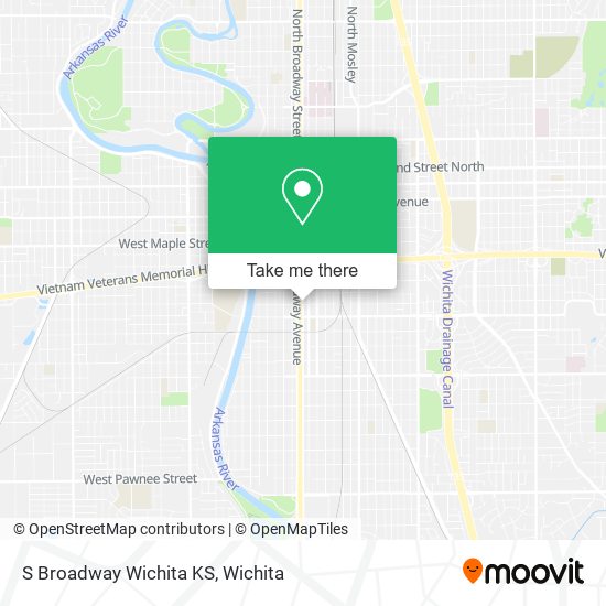 S Broadway Wichita KS map