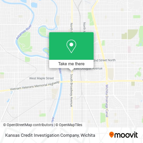 Mapa de Kansas Credit Investigation Company