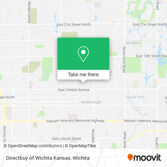 Directbuy of Wichita Kansas map