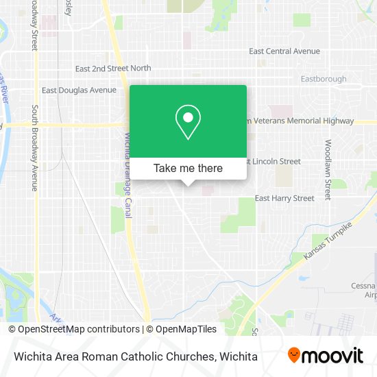 Wichita Area Roman Catholic Churches map