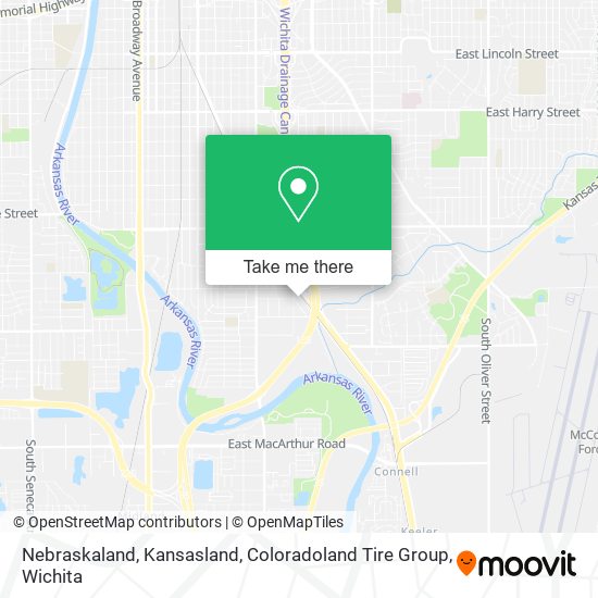 Mapa de Nebraskaland, Kansasland, Coloradoland Tire Group