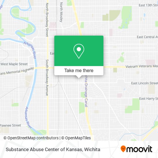 Mapa de Substance Abuse Center of Kansas