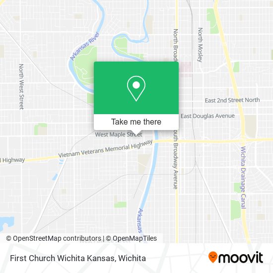 Mapa de First Church Wichita Kansas