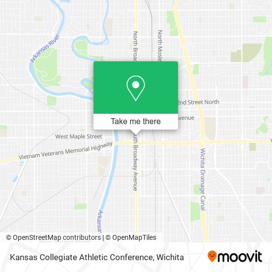 Mapa de Kansas Collegiate Athletic Conference