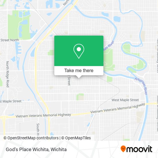 God's Place Wichita map