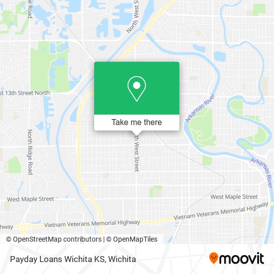 Payday Loans Wichita KS map