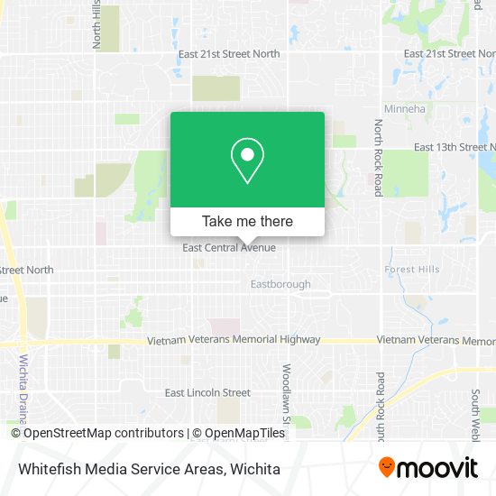 Mapa de Whitefish Media Service Areas