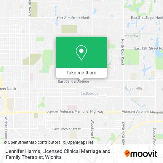 Mapa de Jennifer Harms, Licensed Clinical Marriage and Family Therapist