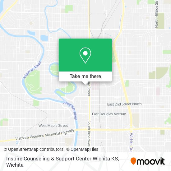 Mapa de Inspire Counseling & Support Center Wichita KS