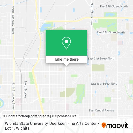Mapa de Wichita State University, Duerksen Fine Arts Center - Lot 1