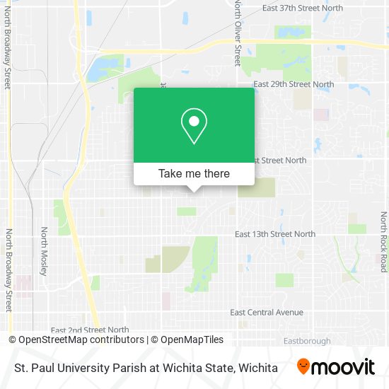 Mapa de St. Paul University Parish at Wichita State