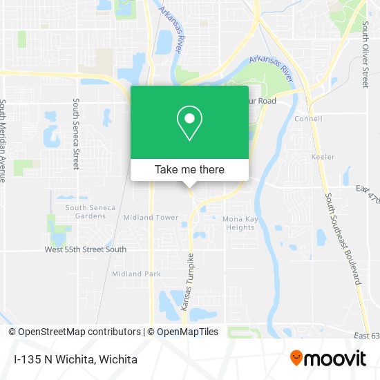 Mapa de I-135 N Wichita