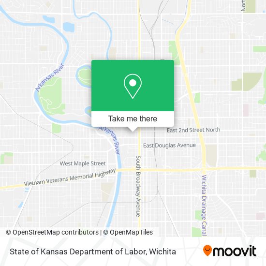State of Kansas Department of Labor map