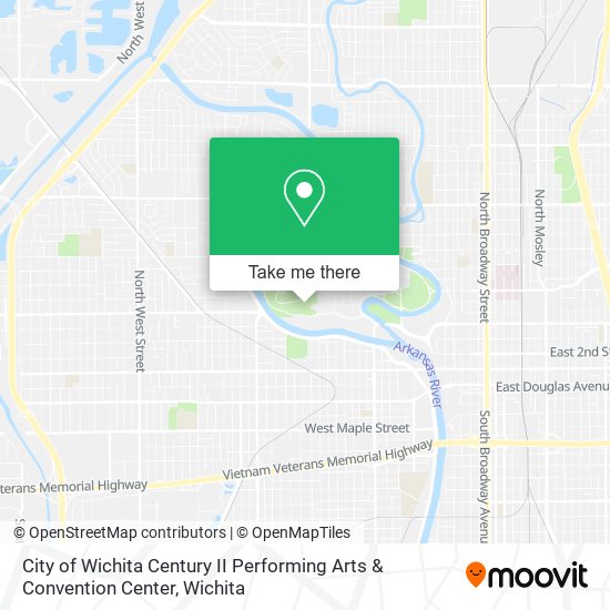 City of Wichita Century II Performing Arts & Convention Center map