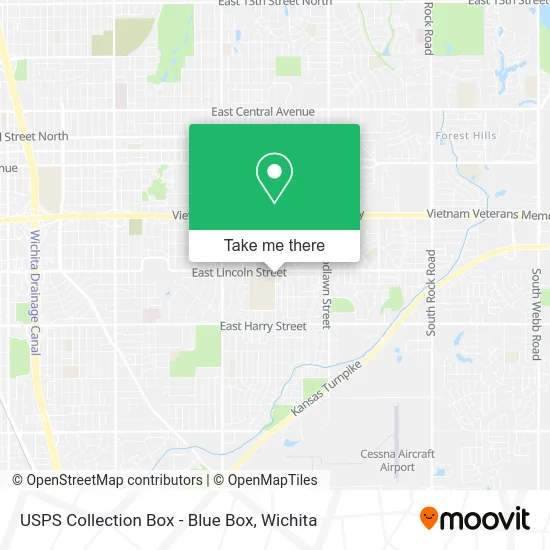 Mapa de USPS Collection Box - Blue Box