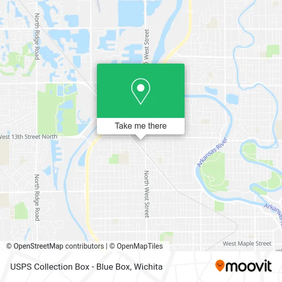 Mapa de USPS Collection Box - Blue Box