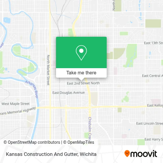Kansas Construction And Gutter map