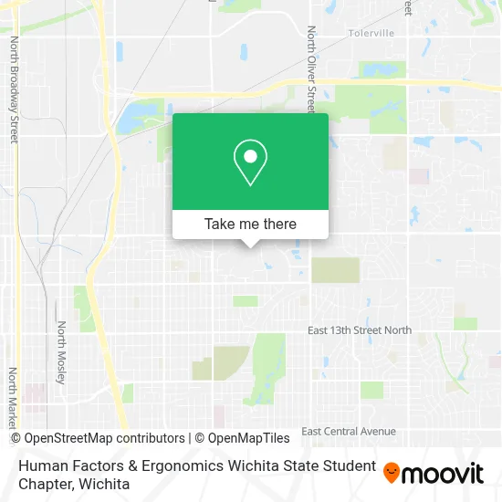 Human Factors & Ergonomics Wichita State Student Chapter map