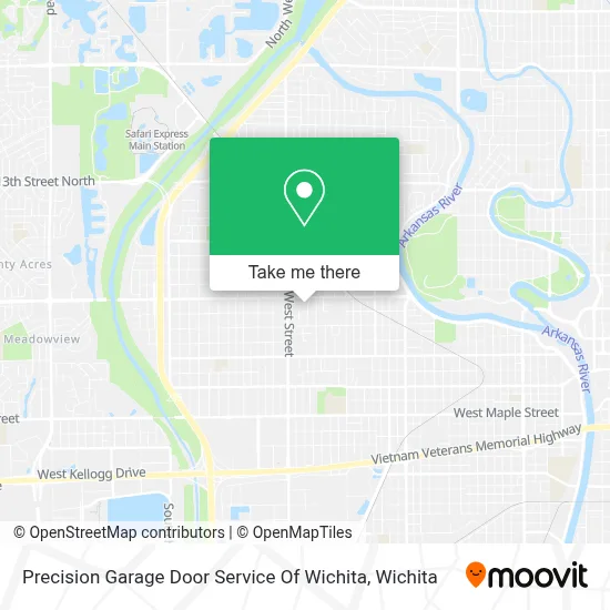 Precision Garage Door Service Of Wichita map