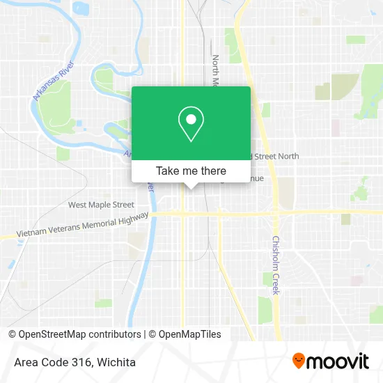 Area Code 316 map
