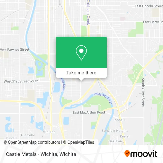 Castle Metals - Wichita map