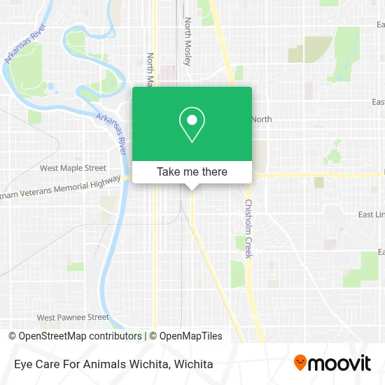 Eye Care For Animals Wichita map