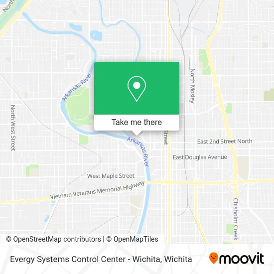 Evergy Systems Control Center - Wichita map