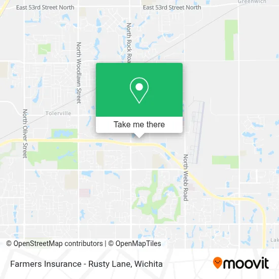 Farmers Insurance - Rusty Lane map