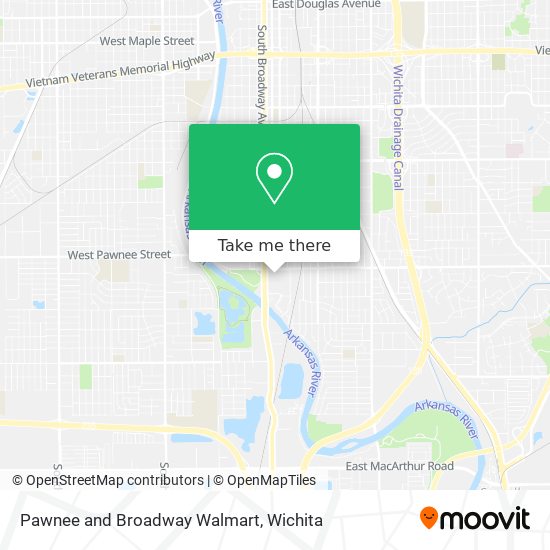 Pawnee and Broadway Walmart map