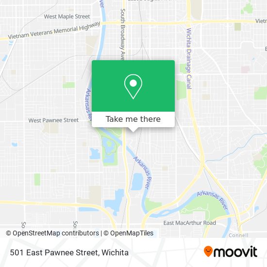 501 East Pawnee Street map