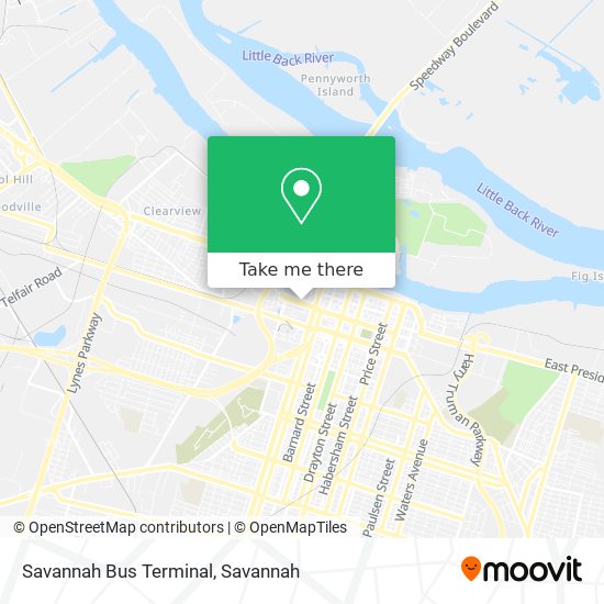 Savannah Bus Terminal map