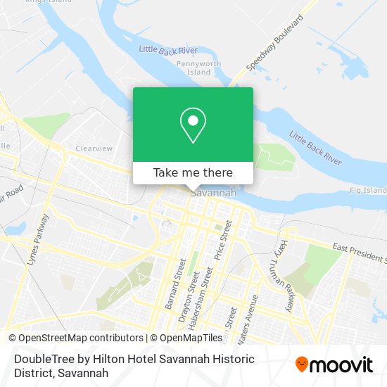 DoubleTree by Hilton Hotel Savannah Historic District map