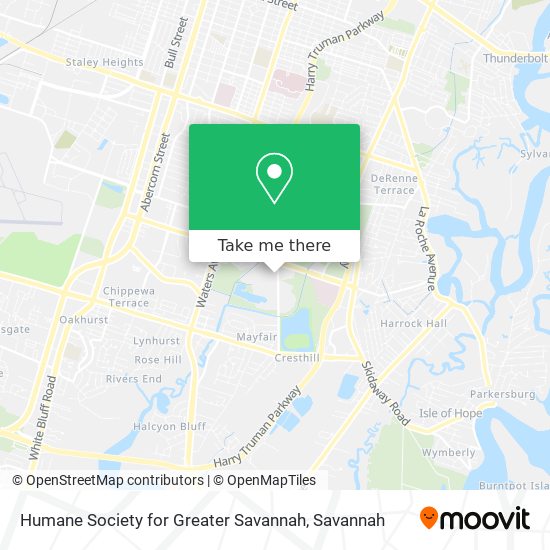 Humane Society for Greater Savannah map