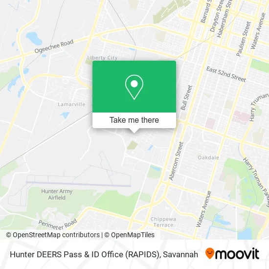 Hunter DEERS Pass & ID Office (RAPIDS) map