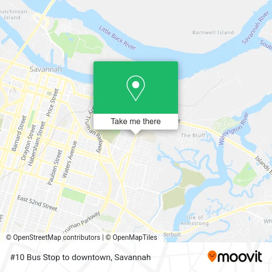 Mapa de #10 Bus Stop to downtown