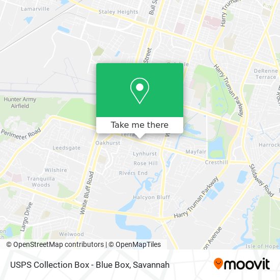 USPS Collection Box - Blue Box map
