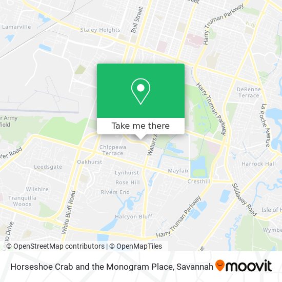 Mapa de Horseshoe Crab and the Monogram Place