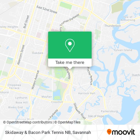 Skidaway & Bacon Park Tennis NB map
