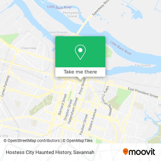 Hostess City Haunted History map