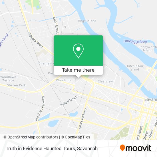 Mapa de Truth in Evidence Haunted Tours