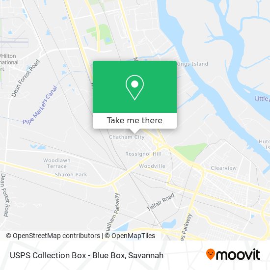 USPS Collection Box - Blue Box map