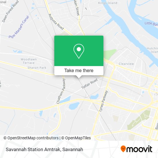 Mapa de Savannah Station Amtrak