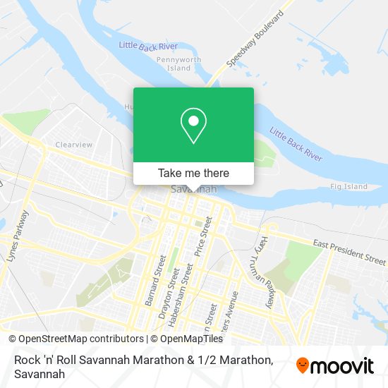 Rock 'n' Roll Savannah Marathon & 1 / 2 Marathon map