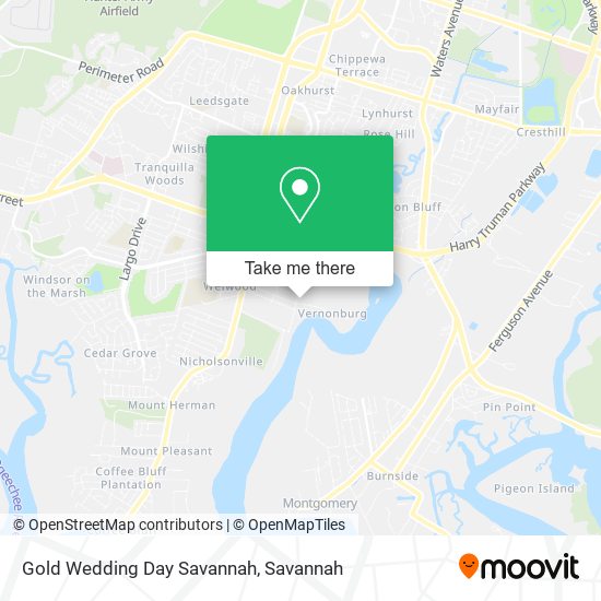 Mapa de Gold Wedding Day Savannah
