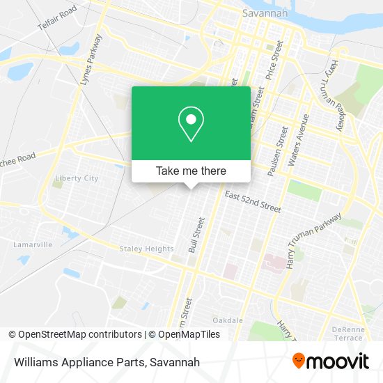 Williams Appliance Parts map