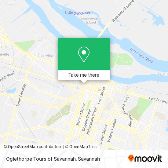 Oglethorpe Tours of Savannah map