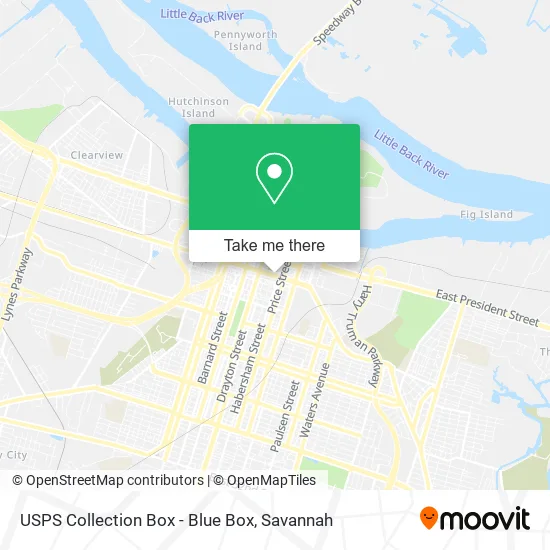 Mapa de USPS Collection Box - Blue Box