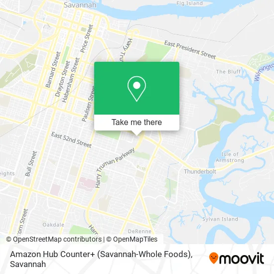 Amazon Hub Counter+ (Savannah-Whole Foods) map