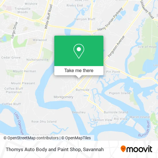 Thomys Auto Body and Paint Shop map