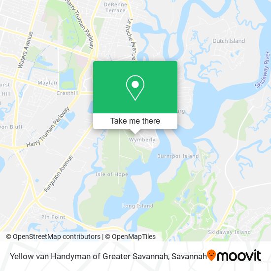 Yellow van Handyman of Greater Savannah map
